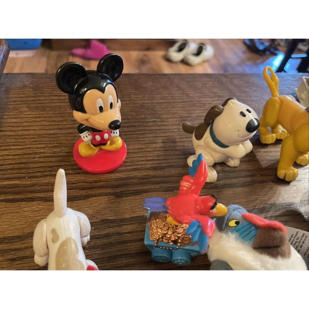 Vintage Figurines Disney Mickey Minnie Iago Mufasa Rafiki Lot Of 10 Figures